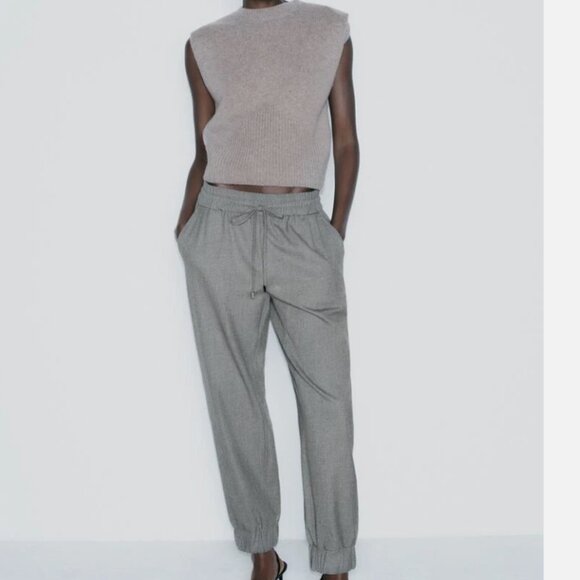 Zara Dressy Smart tailored Cuffed Jogger Trousers (NWT) - Picture 4 of 7